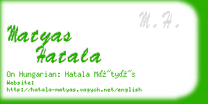 matyas hatala business card